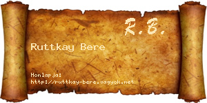 Ruttkay Bere névjegykártya